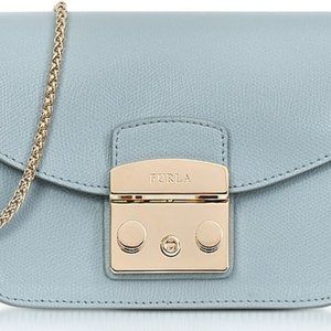 Furla Sky Blue Leather Metropolis Mini Crossbody B